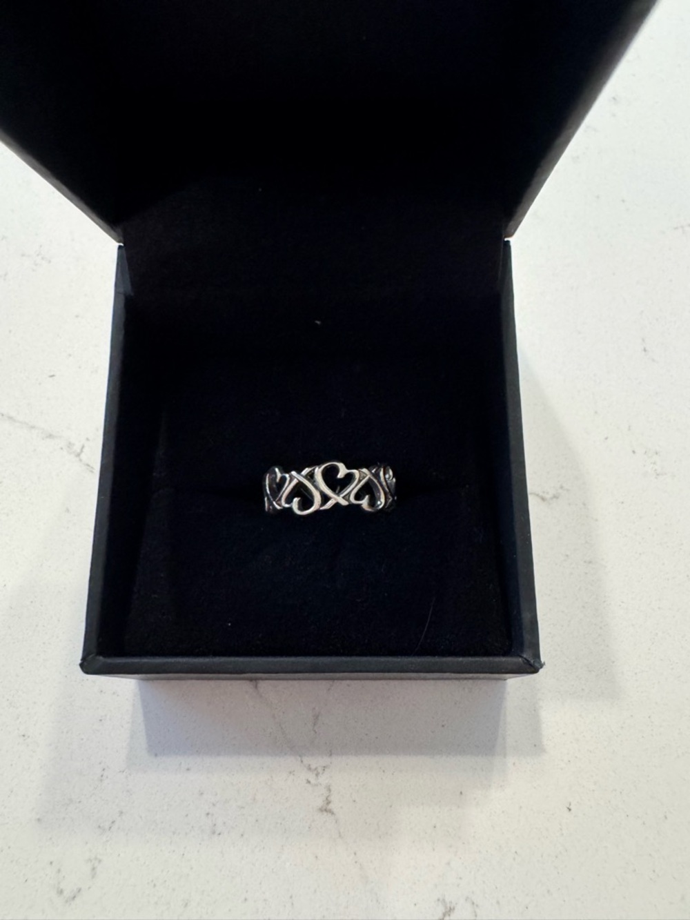 Tiffany & company Sterling Silver Heart Link Band Ring